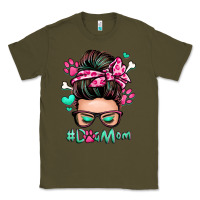 Army Green dog mom messy bun Classic Tee - Zillion Design Studio