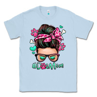 Dusty Blue dog mom messy bun Classic Tee - Zillion Design Studio