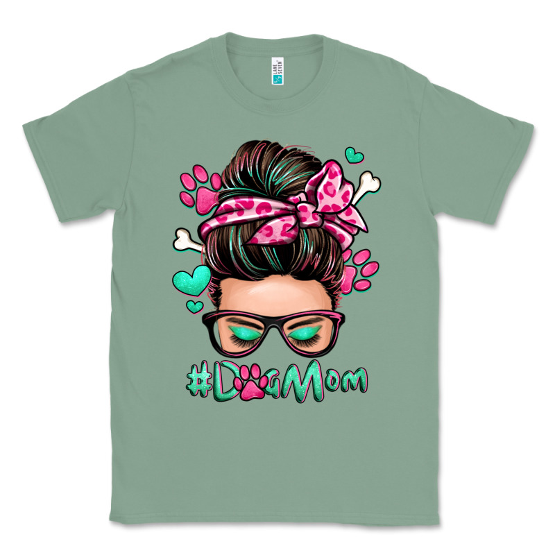 Dog Mom Messy Bun Classic Tee by Zillion Design Studio | Teevron