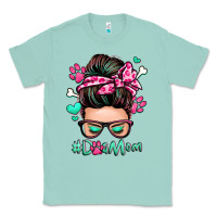 Seafoam dog mom messy bun Classic Tee - Zillion Design Studio