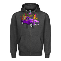 Charcoal Heather mardi gras truck king's cake Zipper Hoodie - FaDigitalArtStudio