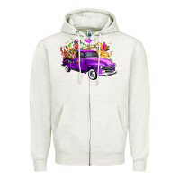 Oatmeal Heather mardi gras truck king's cake Zipper Hoodie - FaDigitalArtStudio