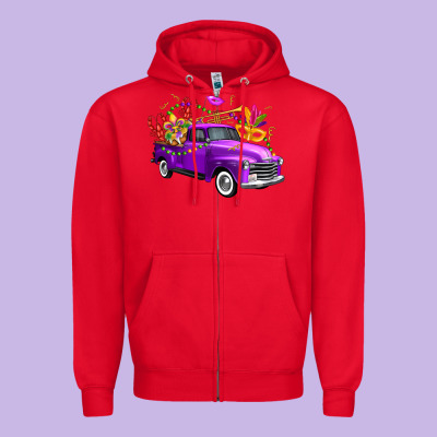 Mardi Gras Truck King's Cake Zipper Hoodie Designed By Fadigitalartstudio