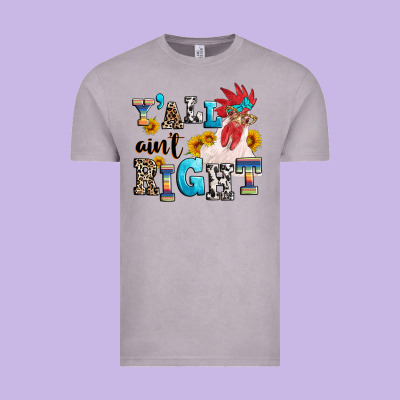 Y'all Ain't Right Crazy Vintage Tee Designed By Texasbilliewilder
