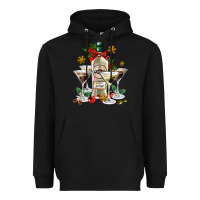 Black Christmas martini  and martini bottle Heavyweight Hoodie - AdoDesignShop