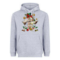 Heather Grey Christmas martini  and martini bottle Heavyweight Hoodie - AdoDesignShop
