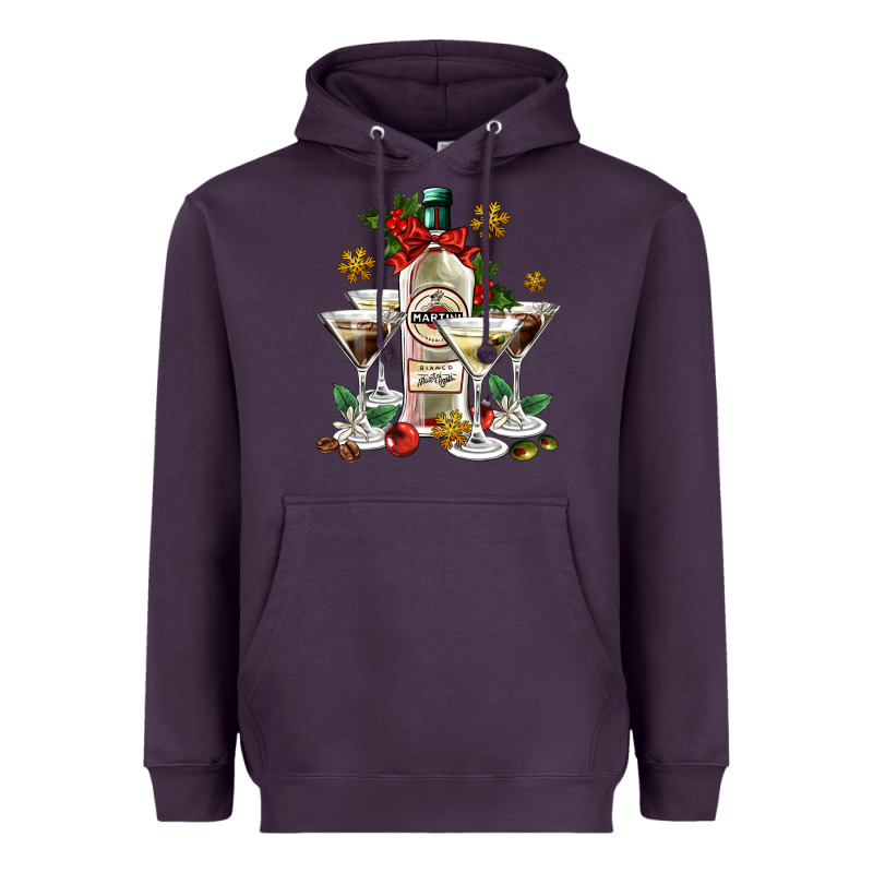 Christmas Martini  And Martini Bottle Heavyweight Hoodie by AdoDesignShop | Teevron
