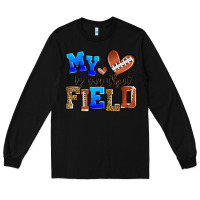 Black my heart is on that field american football Long Sleeve Tee - Zillion Design Studio