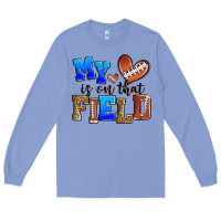 Colony Blue my heart is on that field american football Long Sleeve Tee - Zillion Design Studio