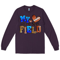 Plum my heart is on that field american football Long Sleeve Tee - Zillion Design Studio