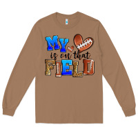 Toasted Coconut my heart is on that field american football Long Sleeve Tee - Zillion Design Studio
