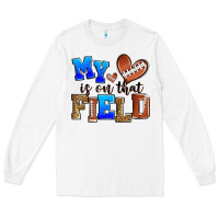 White my heart is on that field american football Long Sleeve Tee - Zillion Design Studio