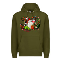 Army Green joy with volleyball and santa's hat Premium Hoodie - AdoDesignShop