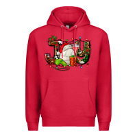 Cardinal joy with volleyball and santa's hat Premium Hoodie - AdoDesignShop