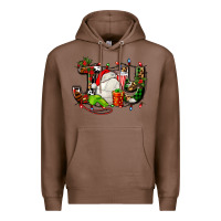 Chestnut joy with volleyball and santa's hat Premium Hoodie - AdoDesignShop
