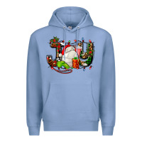 Colony Blue joy with volleyball and santa's hat Premium Hoodie - AdoDesignShop