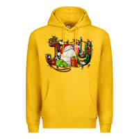 Lemon joy with volleyball and santa's hat Premium Hoodie - AdoDesignShop