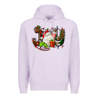 Lilac joy with volleyball and santa's hat Premium Hoodie - AdoDesignShop
