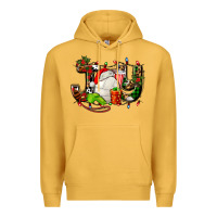 Mustard joy with volleyball and santa's hat Premium Hoodie - AdoDesignShop