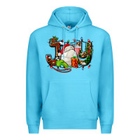Ocean Blue joy with volleyball and santa's hat Premium Hoodie - AdoDesignShop