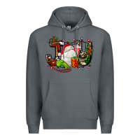 Rock joy with volleyball and santa's hat Premium Hoodie - AdoDesignShop