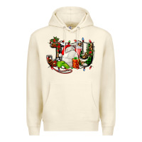 Sandshell joy with volleyball and santa's hat Premium Hoodie - AdoDesignShop