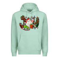 Seafoam joy with volleyball and santa's hat Premium Hoodie - AdoDesignShop