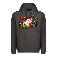 Smoke joy with volleyball and santa's hat Premium Hoodie - AdoDesignShop