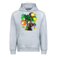 Heather Grey St. Patricks Clovers With Donkey Urban Hoodie - BundleAndBundleShop