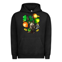 Pigment Black St. Patricks Clovers With Donkey Urban Hoodie - BundleAndBundleShop