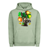 Pigment Oil Green St. Patricks Clovers With Donkey Urban Hoodie - BundleAndBundleShop
