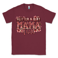 Burgundy glitter and dirt mama of both girls Classic Tee - Zillion Design Studio