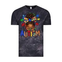Cloud Black Autism Awareness afro messy bu Vintage Tee - texasbilliewilder