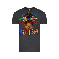 Vintage Black Autism Awareness afro messy bu Vintage Tee - texasbilliewilder