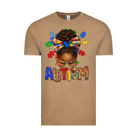 Autism Awareness Afro Messy Bu Vintage Tee | Teevron