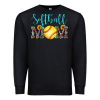Black western leopard  sunflowers glitter mom softball Premium Sweatshirt - Artiststas