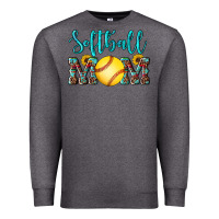 Charcoal Heather western leopard  sunflowers glitter mom softball Premium Sweatshirt - Artiststas