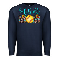 Navy western leopard  sunflowers glitter mom softball Premium Sweatshirt - Artiststas
