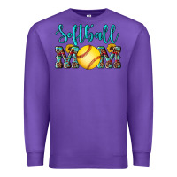 Purple western leopard  sunflowers glitter mom softball Premium Sweatshirt - Artiststas