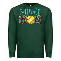 Sports Green western leopard  sunflowers glitter mom softball Premium Sweatshirt - Artiststas