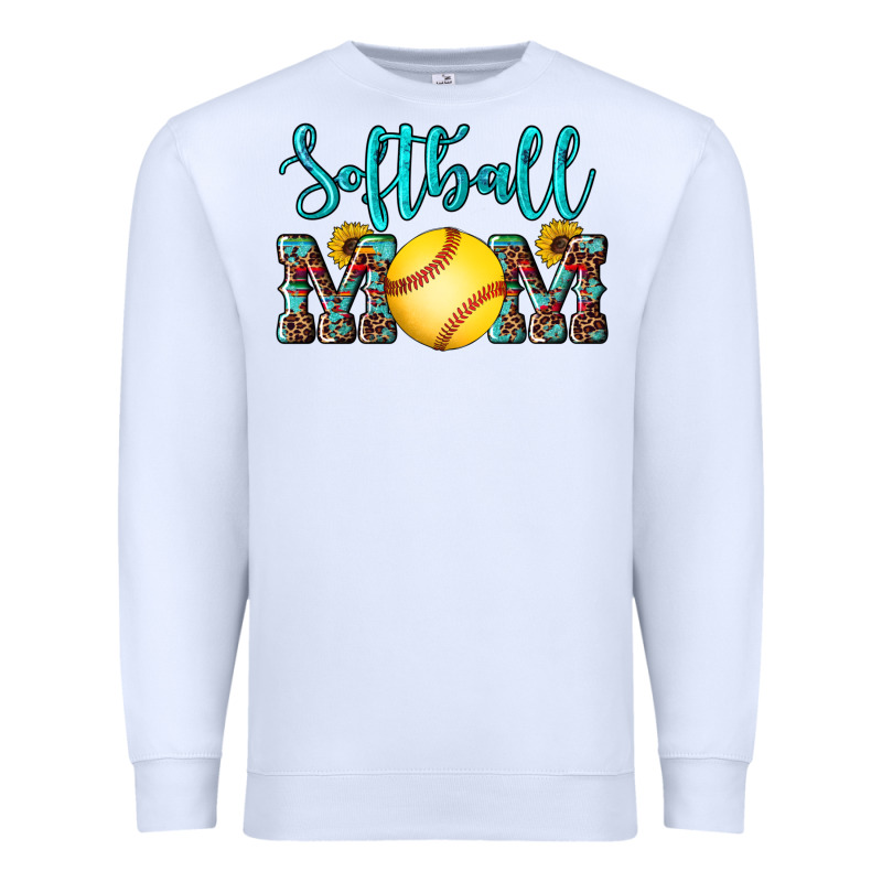 Western Leopard  Sunflowers Glitter Mom Softball Premium Sweatshirt by Artiststas | Teevron