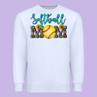 Western Leopard  Sunflowers Glitter Mom Softball Premium Sweatshirt Designed By Artiststas