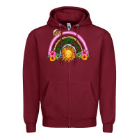Burgundy summer sun rainbow Zipper Hoodie - HRA Design Shop