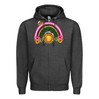 Charcoal Heather summer sun rainbow Zipper Hoodie - HRA Design Shop