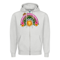 Dove Grey summer sun rainbow Zipper Hoodie - HRA Design Shop
