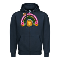Navy summer sun rainbow Zipper Hoodie - HRA Design Shop