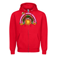Red summer sun rainbow Zipper Hoodie - HRA Design Shop