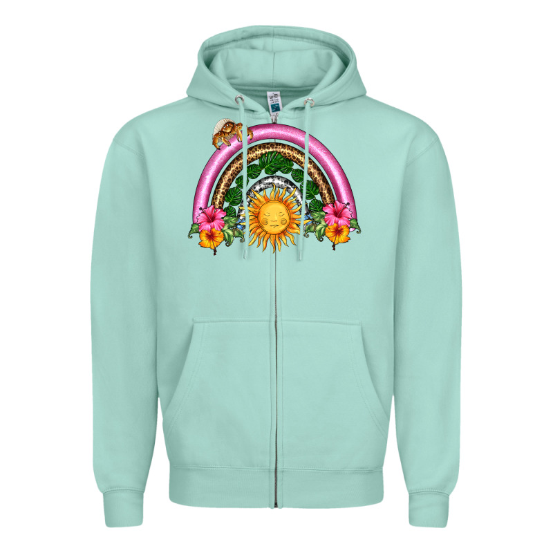 Summer Sun Rainbow Zipper Hoodie by HRA Design Shop | Teevron
