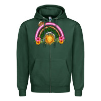 Sports Green summer sun rainbow Zipper Hoodie - HRA Design Shop