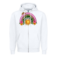 White summer sun rainbow Zipper Hoodie - HRA Design Shop